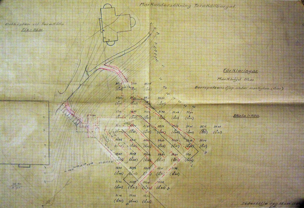Markundersökning Torekällberget. Källa. Södertälje stadsarkiv, Byggnadskontoret år 1950.
